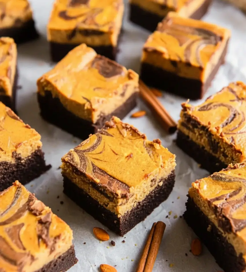 pumpkin-cream-cheese-swirl-brownies-1 pumpkin cream swirl brownies