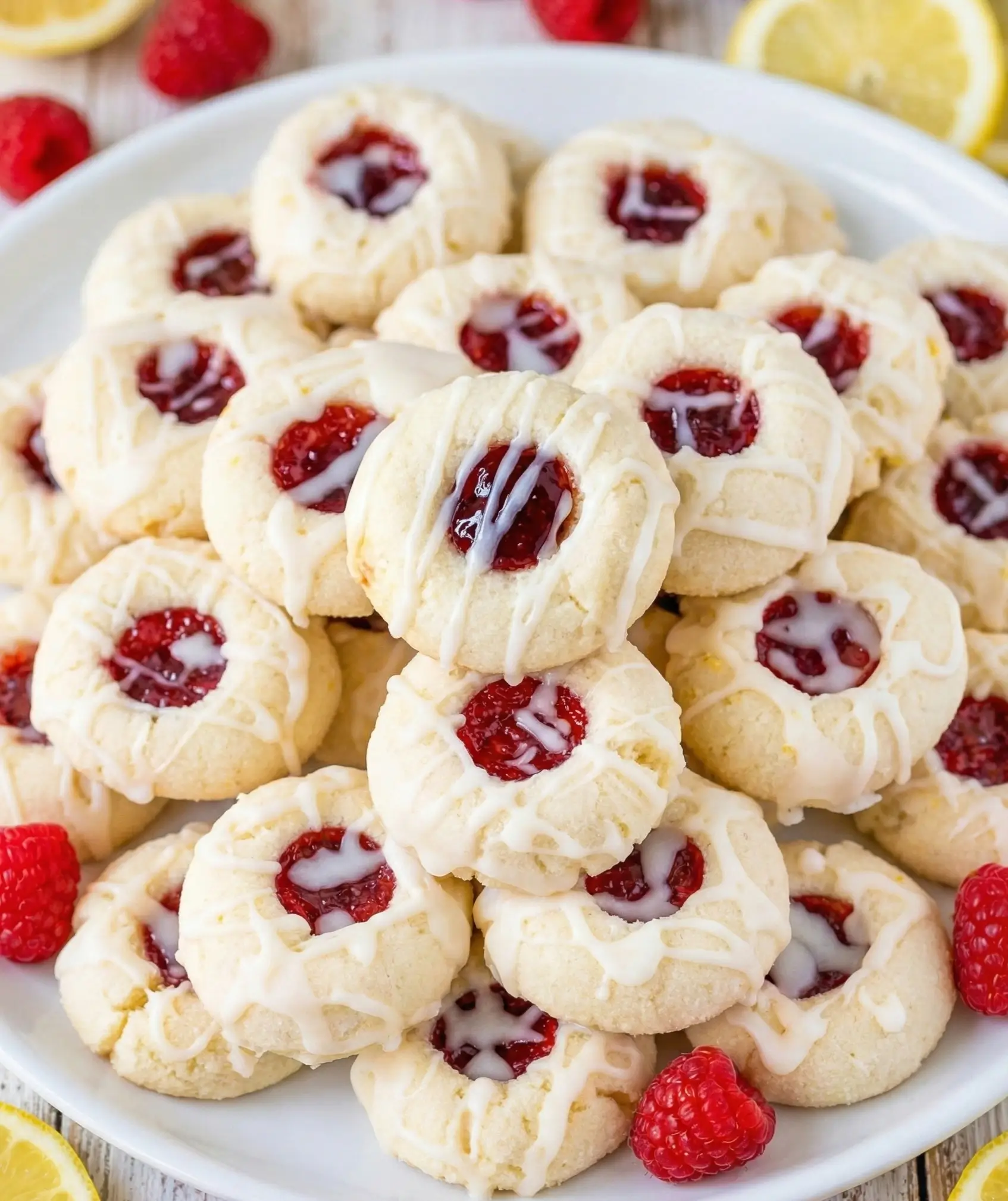Lemon Raspberry Thumbprint Cookies
