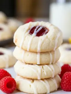 Lemon Raspberry Thumbprint Cookies