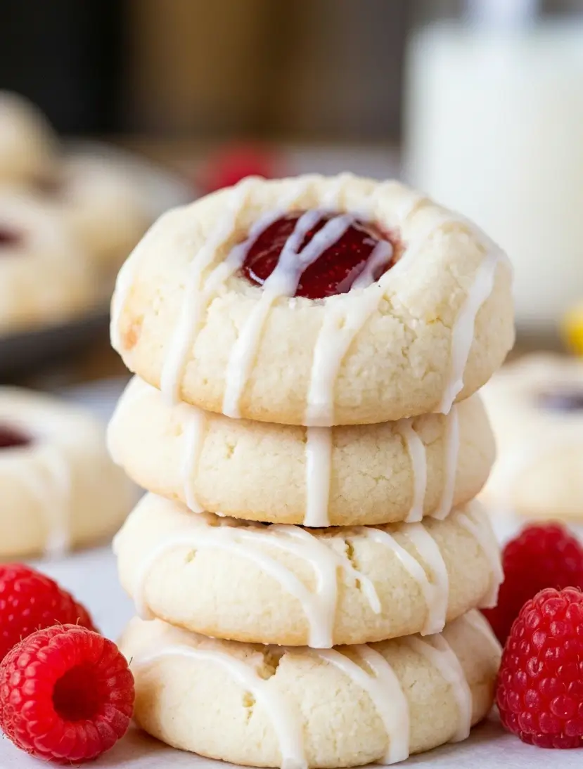 Lemon Raspberry Thumbprint Cookies